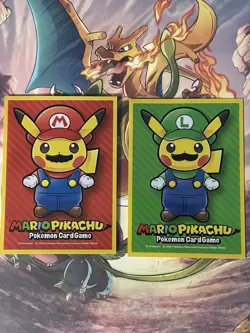 Mario Luigi Poncho Pikachu Card Sleeve 2016 XY Special Box Pokemon Center Japan - Image 1