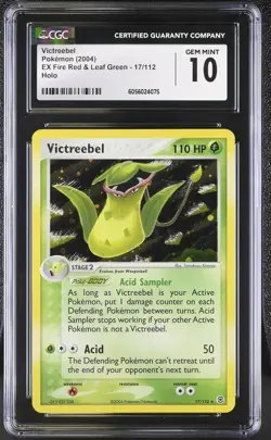 CGC 10 GEM MINT Victreebel EX Fire Red & Leaf Green 17/112 Holo Pokemon Card - Image 1
