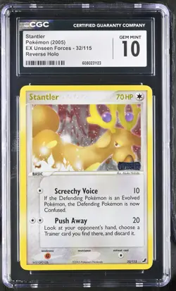 CGC 10 Stantler EX Unseen Forces 32/115 Reverse Holo Stamped Pokemon Card - Image 1