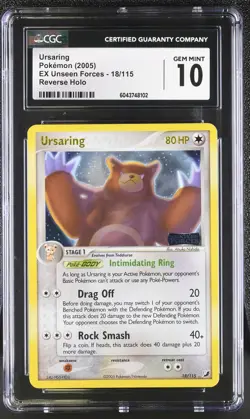 CGC 10 Ursaring EX Unseen Forces 18/115 Reverse Holo STAMPED Pokemon Card - Image 1