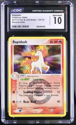 CGC 10 Rapidash EX Fire Red & Leaf Green 13/112 Reverse Holo Pokemon Card - Image 1