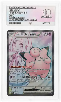 Pokemon TCG Lillie’s Clefairy ex SVP 195 Promo - ACE 10 GEM MINT - Image 1