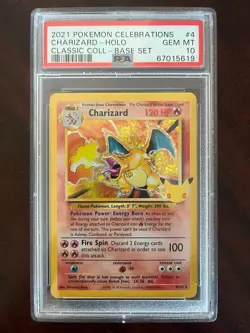 PSA 10 MINT Charizard Celebrations Classic Collection 4/102 Holo Pokemon 2021 - Image 1