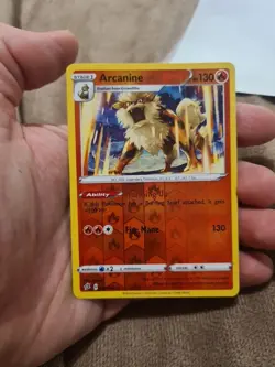 Arcanine 028/192 Pokemon TCG Card SWSH Rebel Clash Rare Reverse Holo - Image 1