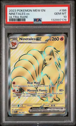 Ninetales ex 186 Pokemon MEW 151 Full Art Ultra Rare PSA 10 GEM MINT Card - Image 1
