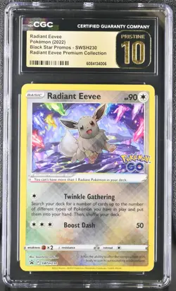 Radiant Eevee Pokemon GO Black Star Promo SWSH230 CGC 10 PRISTINE - Image 1