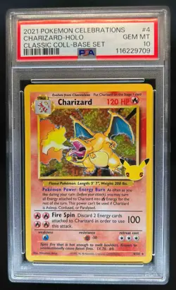 2021 Pokemon SWSH Celebrations Charizard Classic Collection #4/102 PSA 10 - Image 1