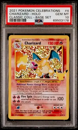 Charizard Pokemon 2021 Holo Celebrations Classic Collection English 4/102 PSA 10 - Image 1
