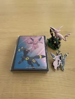Pokemon Tcg Prismatic- Umbreon Espeon Figure, Pin And Sleeves Accessories Bundle - Image 1
