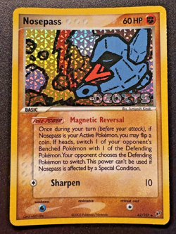 Nosepass 42/107 EX Deoxys Pokemon Card Reverse Holo Foil Rare HP - Image 1