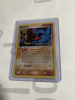 Pokemon TCG Nosepass EX Deoxys 42/107 Reverse Holo Uncommon LP - Image 2