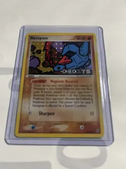 Pokemon TCG Nosepass EX Deoxys 42/107 Reverse Holo Uncommon LP - Image 3