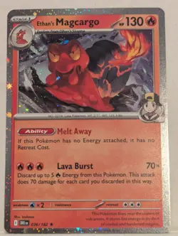 Pokemon Ethan's Magcargo 036/182 Destined Rivals Cosmo Holo Blister Exclusive NM - Image 1