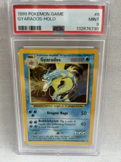 PSA 9 Pokemon 1999 WOTC Base Set Gyarados 6/102 Holo Rare MINT - Image 1