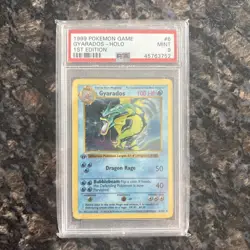 1999 POKEMON BASE SET 1st EDITION SHADOWLESS #6 GYARADOS-HOLO PSA 9 MINT - Image 1