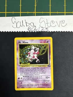 Pokemon TCG Jungle Mr. Mime Card 6/64 Unlimited Edition Holo Rare WOTC-LP - Image 1