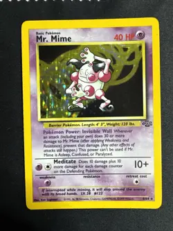 Pokemon TCG Jungle Mr. Mime Card 6/64 Unlimited Edition Holo Rare WOTC-LP - Image 2