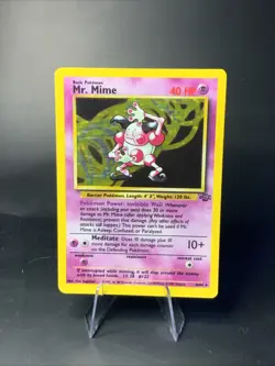 Mr. Mime Jungle 6/64 Holo Vintage Unlimited Rare-LP Scratched Pokemon TCG - Image 1