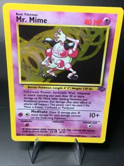 Mr. Mime Jungle 6/64 Holo Vintage Unlimited Rare-LP Scratched Pokemon TCG - Image 3