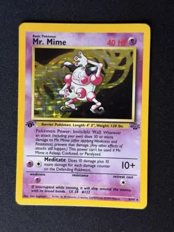 Pokemon TCG Mr. Mime Jungle 6/64 Holo Unlimited Holo Rare NM-LP - Image 1