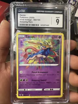 Pokemon Zacian TCG Card 082/185 Vivid Voltage, CGC 9 Mint Condition - Image 1