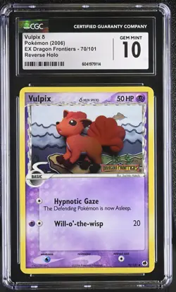 CGC 10 Vulpix EX Dragon Frontiers 70/101 Reverse Holo STAMPED Pokemon Card - Image 1