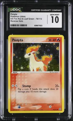 CGC 10 GEM MINT Ponyta EX Fire Red & Leaf Green 76/112 Reverse Holo Pokemon Card - Image 1