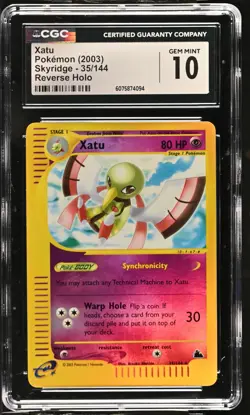 CGC 10 GEM MINT Xatu 2003 Skyridge 35/144 Reverse Holo Pokemon Card - Image 1