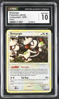 CGC 10 GEM MINT Smeargle 2010 Undaunted 8/90 Holo Pokemon Card - Image 1