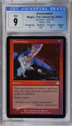 OVERMASTER Torment Foil Rare CGC 9 Q++ MTG [Nostalgium] - Image 1