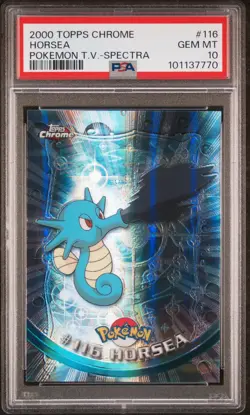 POKEMON PSA 10 HORSEA SPECTRA #116 POKEMON T.V. TOPPS CHROME ENGL POP 15!🌍 - Image 1