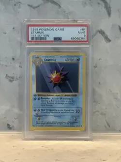 1999 Pokemon Base Set 1st Edition Starmie #64 PSA 9 - Image 1