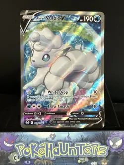 Pokemon Card Alolan Vulpix V 173/195 Silver Tempest Full Art Rare Near Mint - Image 1