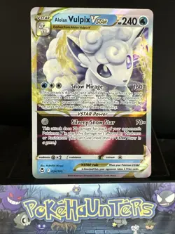 Pokemon Card Alolan Vulpix VSTAR 034/195 Silver Tempest Half Art Ultra Rare NM - Image 1