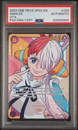 ONE PIECE UTA AMALEE NEW GENESIS OP02-120 AUTO SIGNED INSCRIBED AUTOGRAPH PSA - Image 1