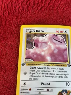1st Edition Koga's Ditto 10/132 Gym Challenge Holo Wotc Pokemon Card Nm- Clean - Image 2