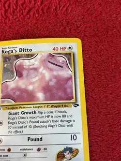 1st Edition Koga's Ditto 10/132 Gym Challenge Holo Wotc Pokemon Card Nm- Clean - Image 3