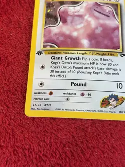 1st Edition Koga's Ditto 10/132 Gym Challenge Holo Wotc Pokemon Card Nm- Clean - Image 4