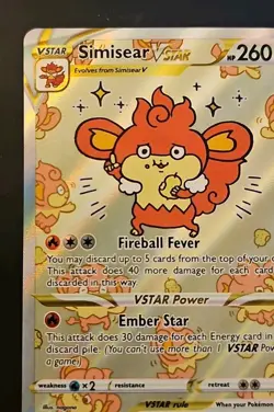 Simisear VSTAR GG37/GG70 Crown Zenith: Galarian Gallery Holo Pokemon Card - Image 4