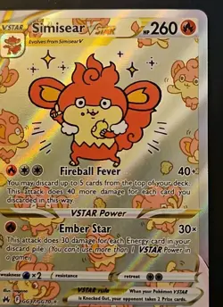 Simisear VSTAR GG37/GG70 Crown Zenith: Galarian Gallery Holo Pokemon Card - Image 5