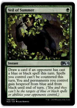 MTG Veil of Summer U M20 198 NM - Image 1