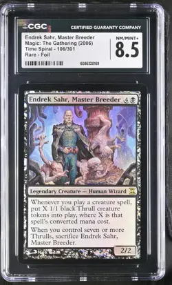 ENDREK SAHR, MASTER BREEDER Time Spiral Foil Rare CGC 8.5 MTG [Nostalgium] - Image 1