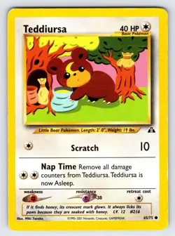 Teddiursa 65/75 2000 Neo Revelation Pokemon Card Nintendo Vintage WOTC Common Mp - Image 1