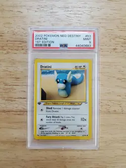 Pokemon PSA 9 MINT 2002 Dratini 1st Edition Neo Destiny Card - Image 1