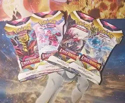 Pokemon Lost Origin Sleeved Booster Pack Art Set Of 4 Packs. - Image 1