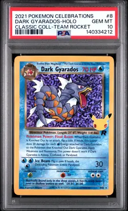 2021 Pokemon Celebrations Classic Collection Dark Gyarados Holo #8 PSA 10 - Image 1