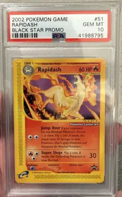 2002 Pokemon Game Rapidash #51 Black Star Promo PM CTR NY PSA 10 - Image 1