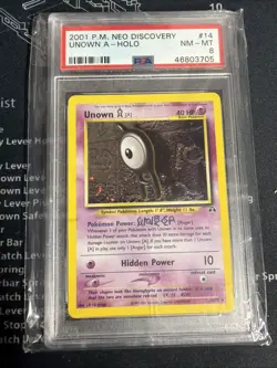 2001 Pokemon Neo Discovery #14 Unown A Holo PSA 8 NM-MT - Image 1
