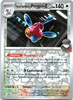 Pokemon Team Rocket's Porygon-Z Reverse Holofoil Uncommon SV10: Destined Rivals - Image 1