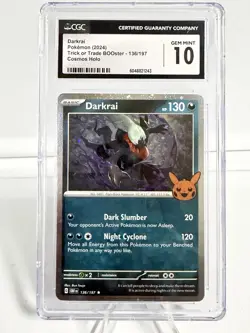 2024 Darkrai Pokemon Trick Or Trade Booster 136/197 Cosmos Holo PSA 10 - Image 1